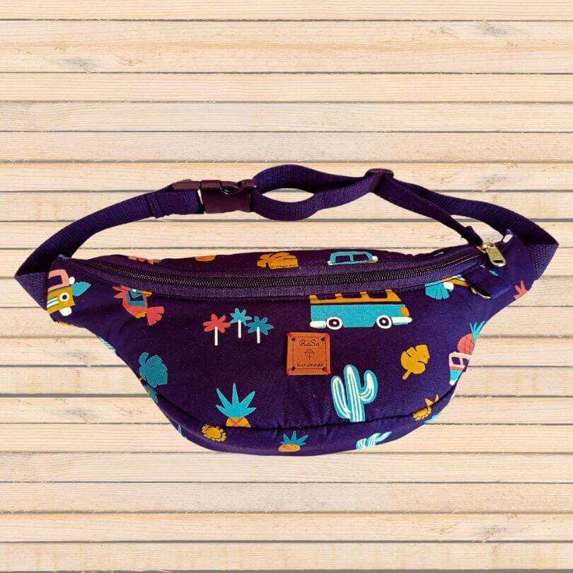 Fanny Bag – Kids Fanny Bag In Navy Car Print