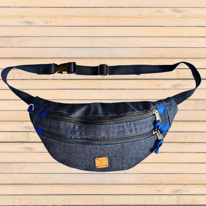 Fanny Bag – Adult Denim Fanny Bag/Cross Body Bag With Blue Detailing