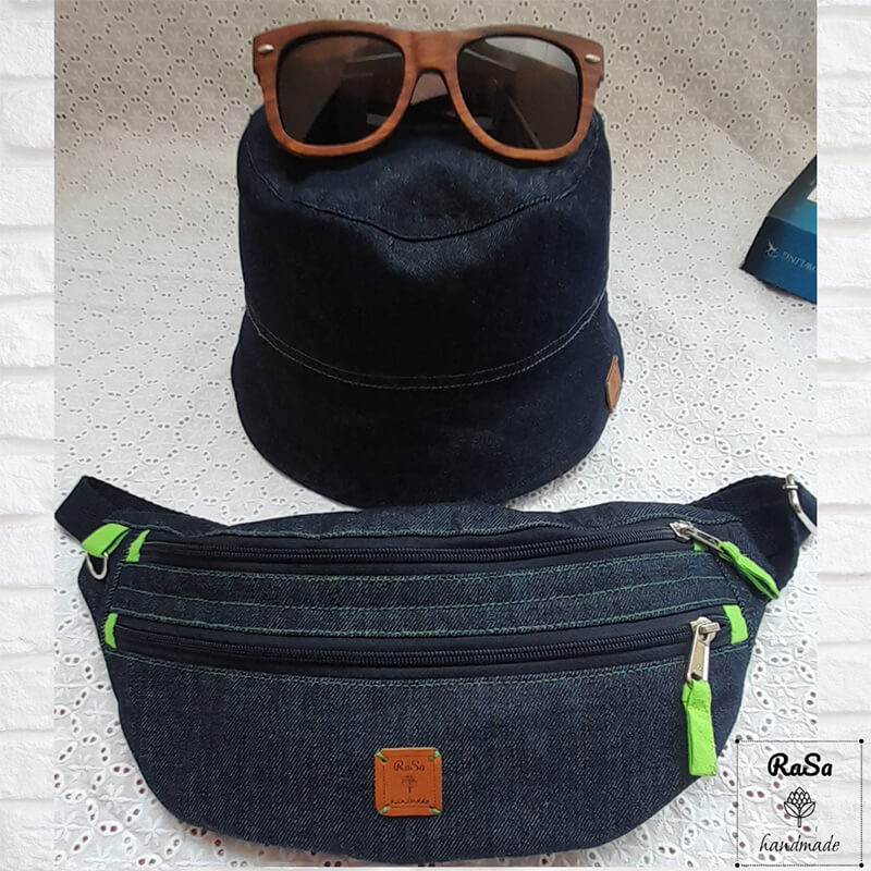 Fanny Collection, Buy Both Adult Denim Fanny Bag With Adult Denim Bucket Hat