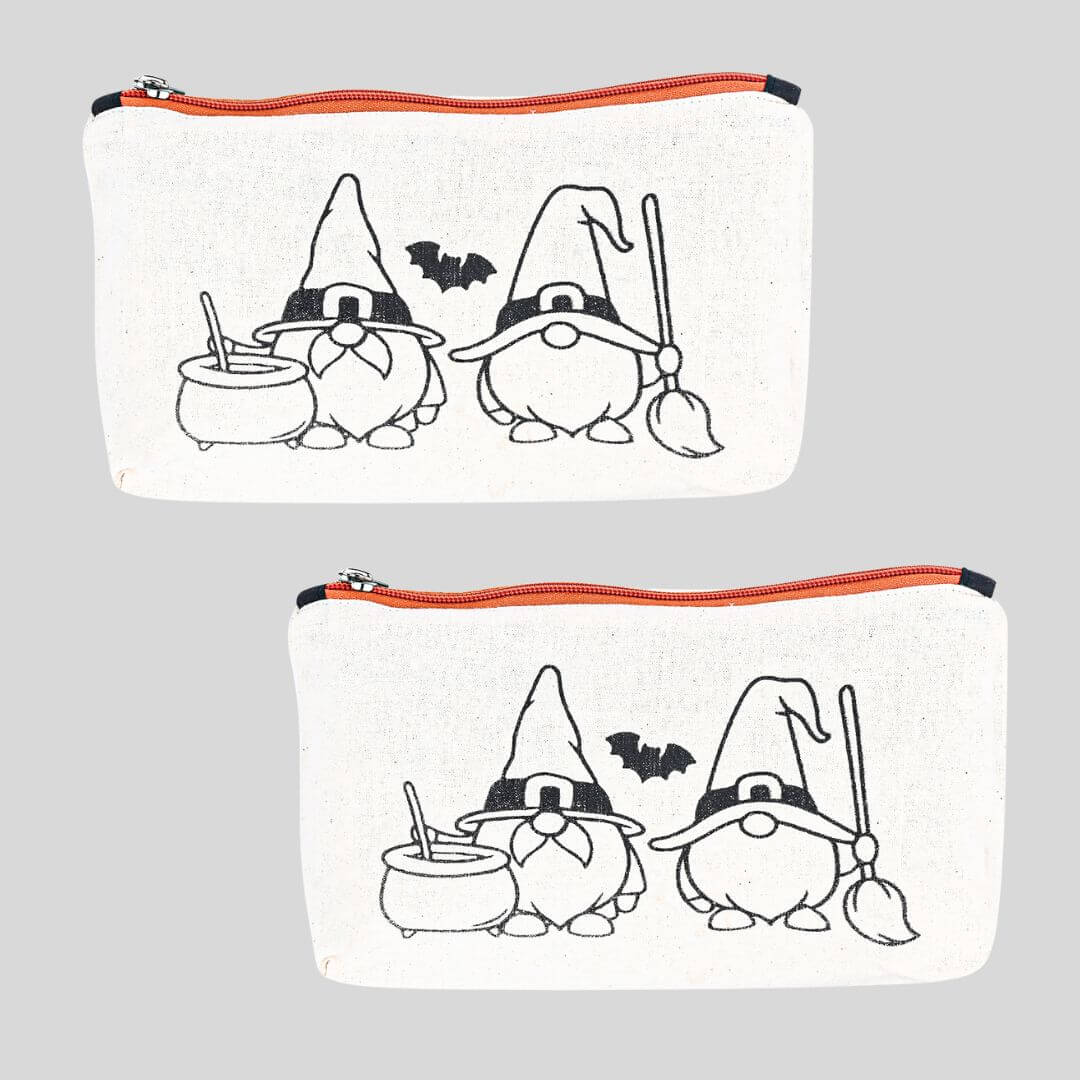 Pencil Case – DIY/PYO Paint Your Own Pencil Case PACK OF 2-HALLOWEEN GNOMES