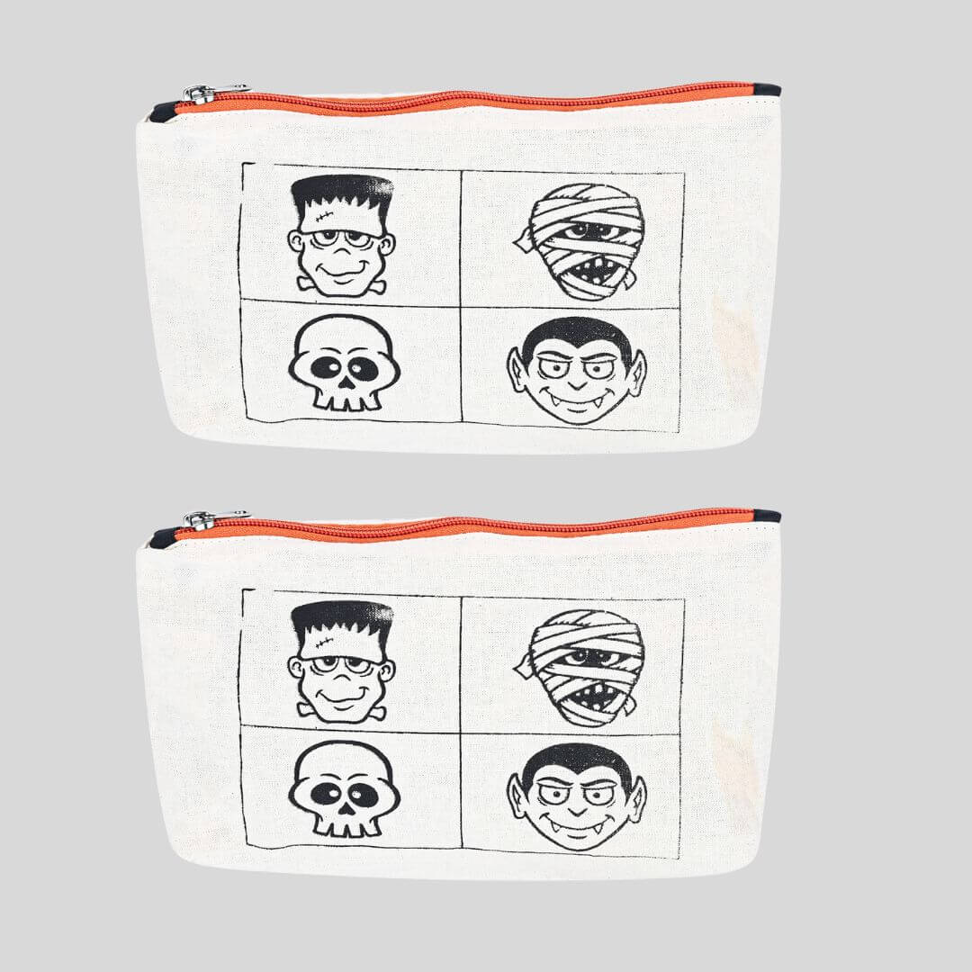 Pencil Case – DIY/PYO Paint Your Own Pencil Case PACK OF 2- 4 HALLOWEEN MASKS