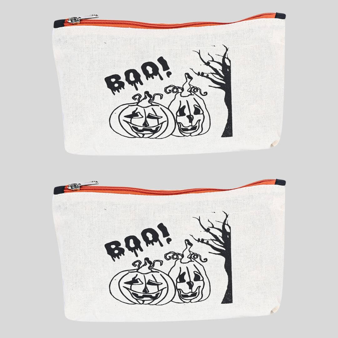 Pencil Case – DIY/PYO Paint Your Own Pencil Case PACK OF 2- BOO PUMPKINS