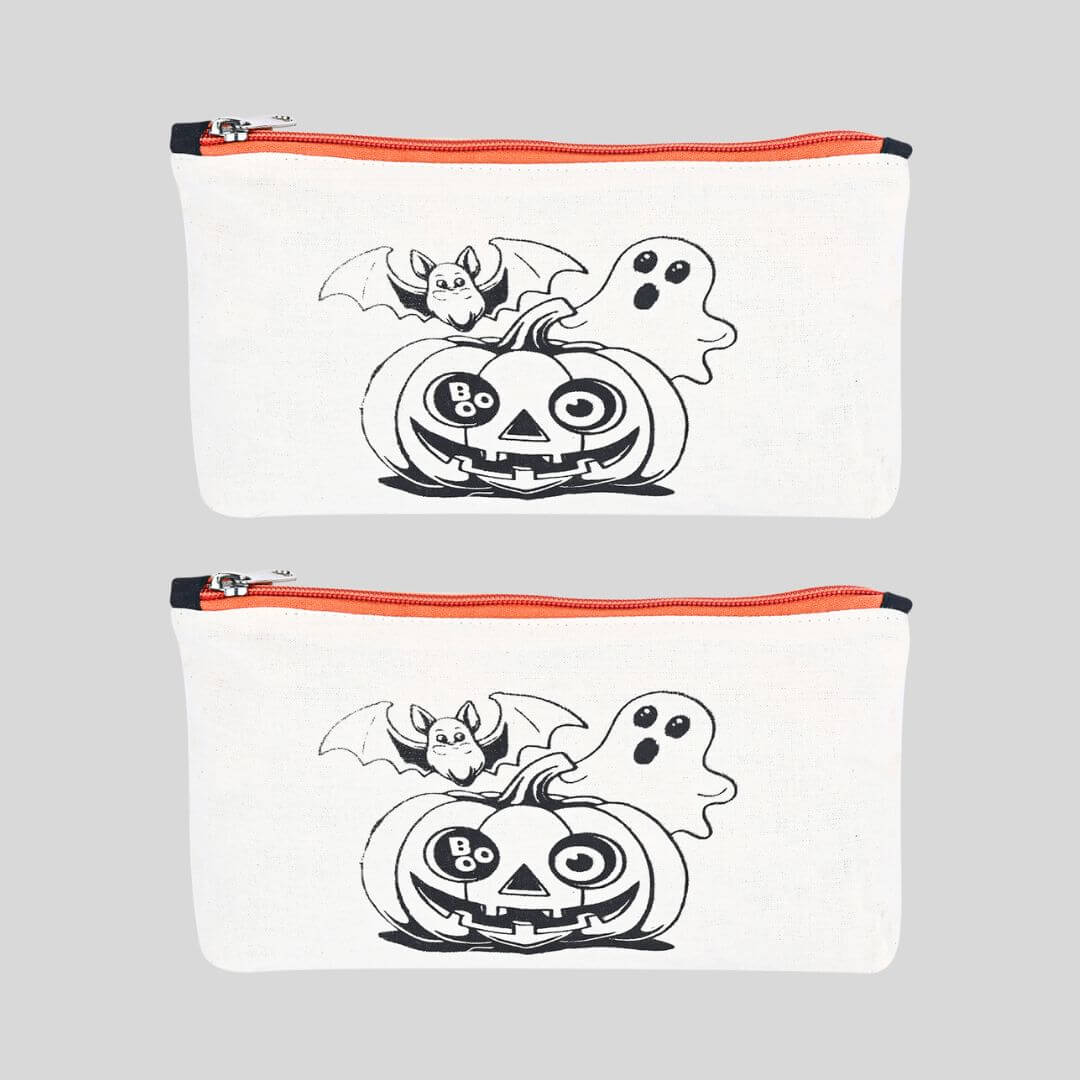 Pencil Case – DIY/PYO Paint Your Own Pencil Case PACK OF 2- JACK O LANTERN
