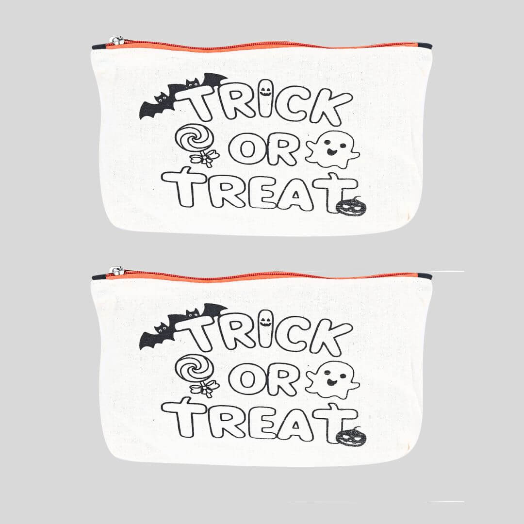Pencil Case – DIY/PYO Paint Your Own Pencil Case PACK OF 2- TRICK OR TREAT