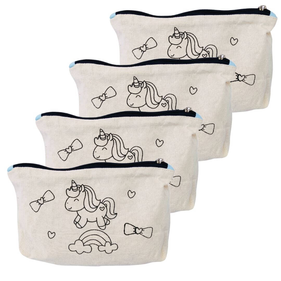 Pencil Case – DIY/PYO Paint Your Own Pencil Case PACK OF 4 UNICORN