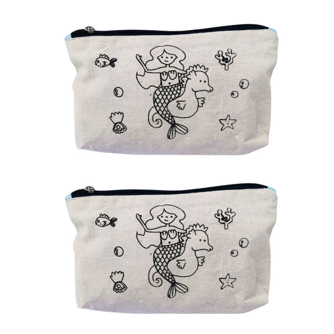 Pencil Case – DIY/PYO Paint Your Own Pencil Case PACK OF 2 MERMAID