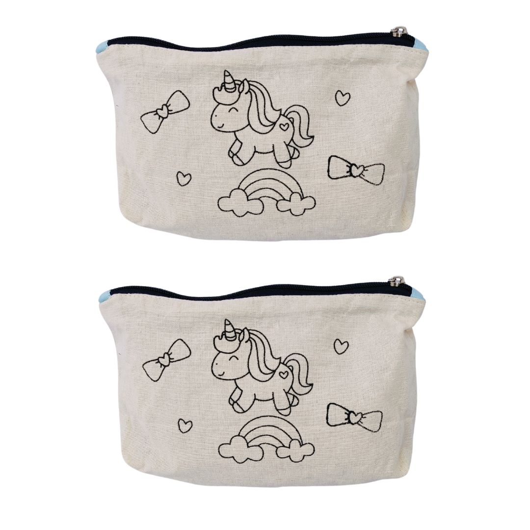 Pencil Case – DIY/PYO Paint Your Own Pencil Case PACK OF 2 UNICORN