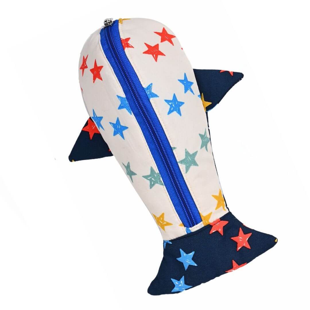 Pencil case - Shark Pencil Case- Single- BEIGE STAR