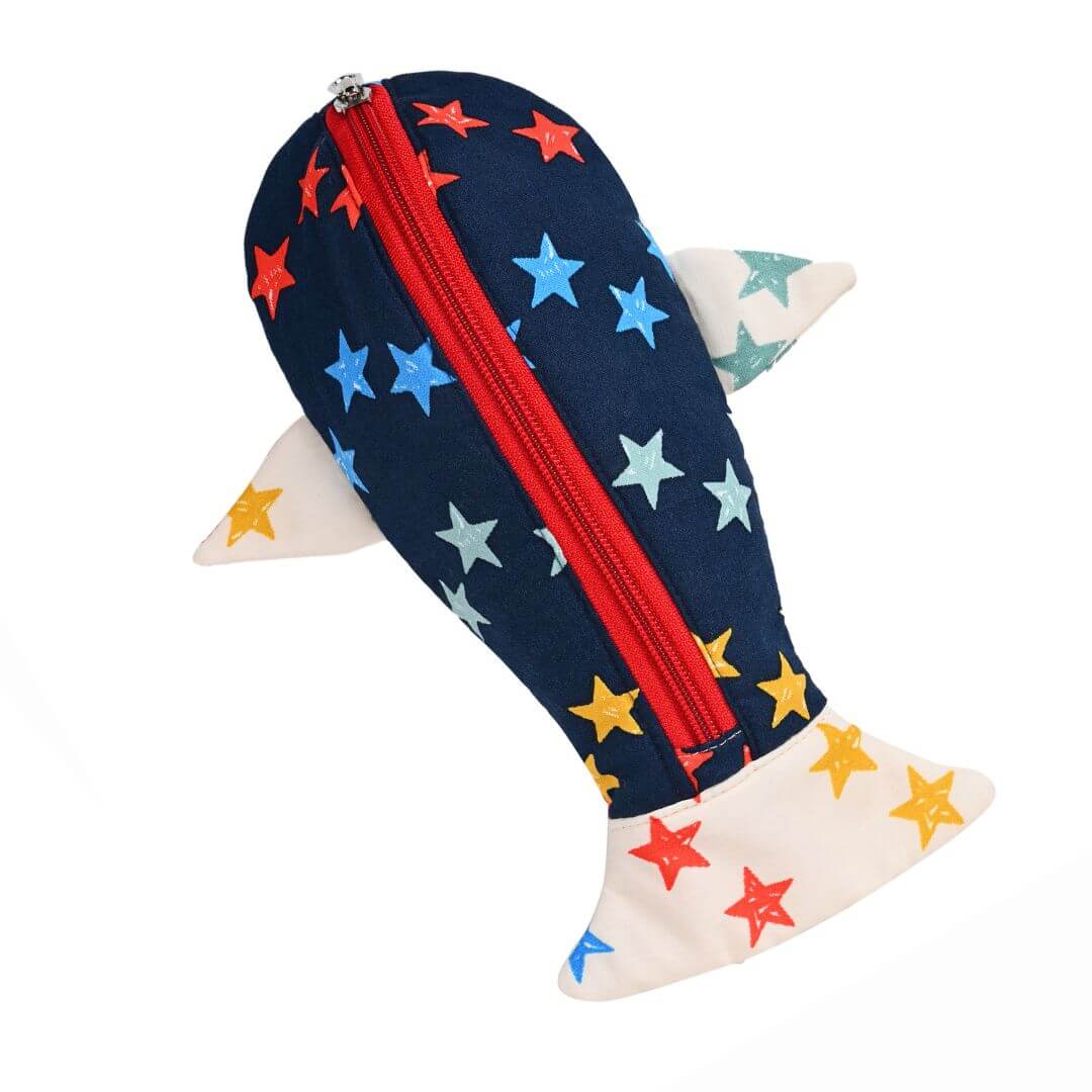 Pencil case - Shark Pencil Case- Single- NAVY STAR